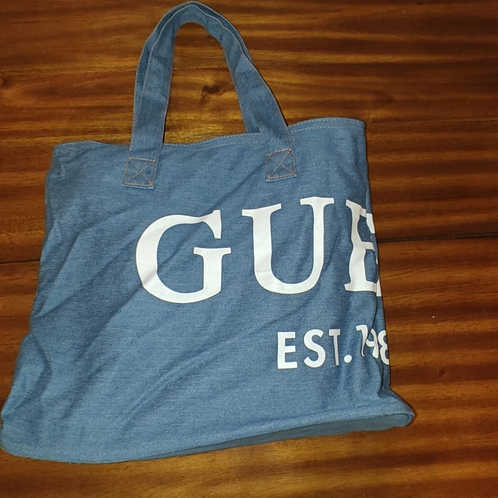 Guess denim tote bag shopping bag